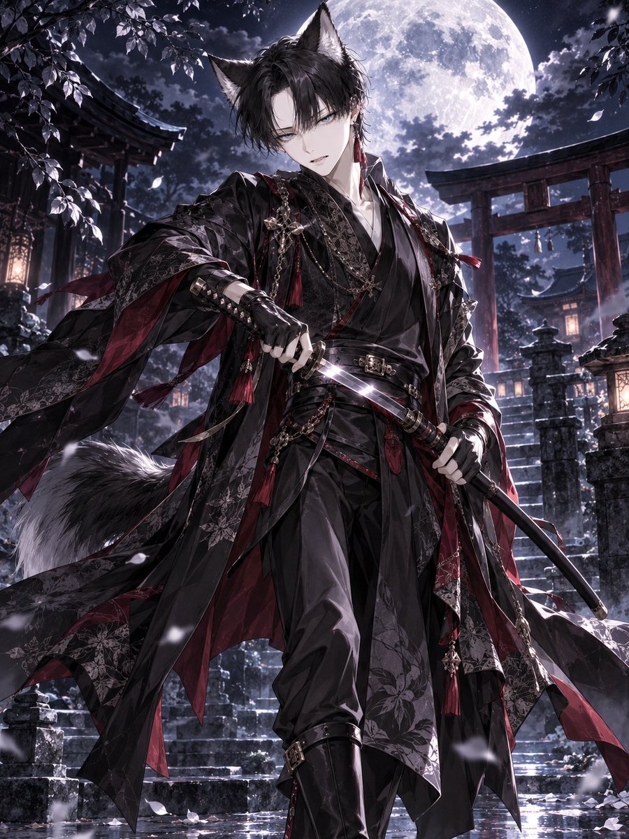 ike1443's tweet photo. 参加させていただきます。
うちのコ、ダブル朔くんで投稿します☺

黒狼:刀
白鹿:弓

#ケモ耳武器祭 #AIイラスト #AI彼氏 https://t.co/wcoMuXFec8