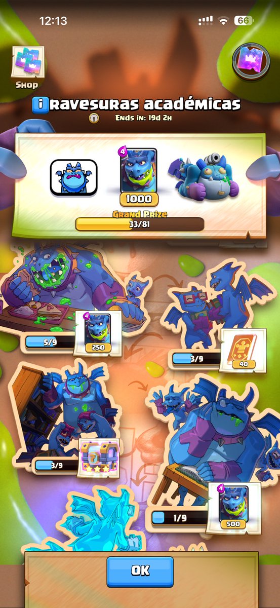 DimitriSet's tweet photo. @ClashRoyale This snippets system is stressful, i’ve been playing like 150 games and only have this, is excessive and forces you to grind a lot, also, nerf minion giant is broken! https://t.co/Fk0fHZ2XZh