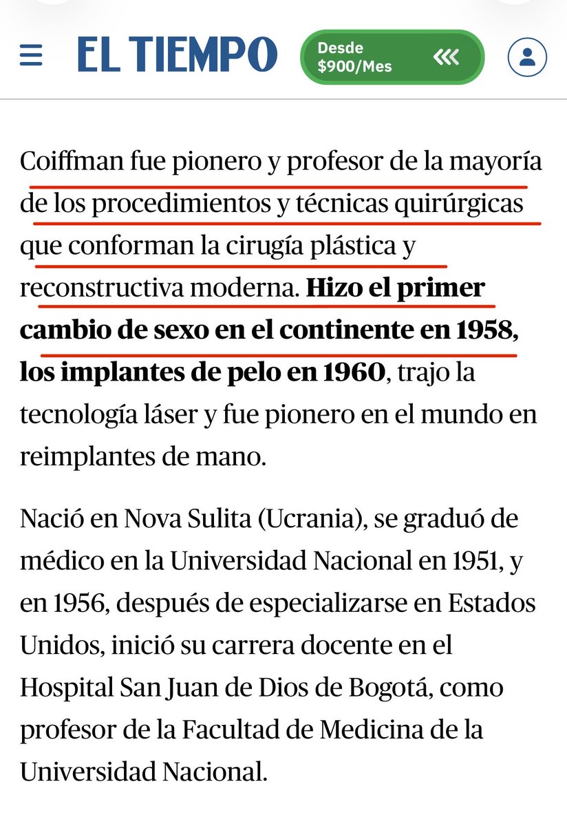 WaltDz77's tweet photo. @EpochTimesEs @LuisaLopez1304 @AgustinLaje 🇨🇴 La primera cirugía en el continente de reasignación de sexo data de finales de los 50's (1958). FELIPE COIFFMAN ZAICANSCHY, formó a varias generaciones de médicos colombianos. Estás prácticas y formación lleva 7 décadas. https://t.co/uKX0Z81IEM