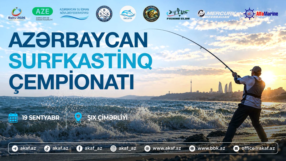 AzeWSF's tweet photo. Surfkastinq (sahildən balıqtutma) üzrə Azərbaycan çempionatı keçiriləcək https://t.co/y3abEyXz7X