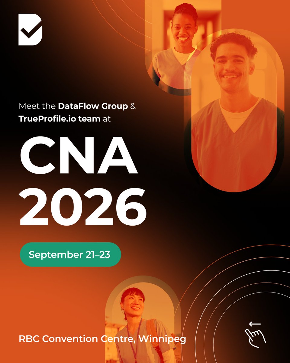 DataFlowGroup's tweet photo. Heading to the 2026 CNA Conference in Winnipeg? Come and find us.

Our team will be at the DataFlow Group and https://t.co/RvrqugfRKG stand across all three days — ready to answer your questions about Primary Source Verification, walk you through the https://t.co/RvrqugfRKG app, and support internationally educated nurses navigating their credential verification journey.

We look forward to seeing you there.

#DataFlowGroup #TrueProfileio #CNA2026 #Winnipeg #NursingCanada #CredentialVerification #NursingMigration