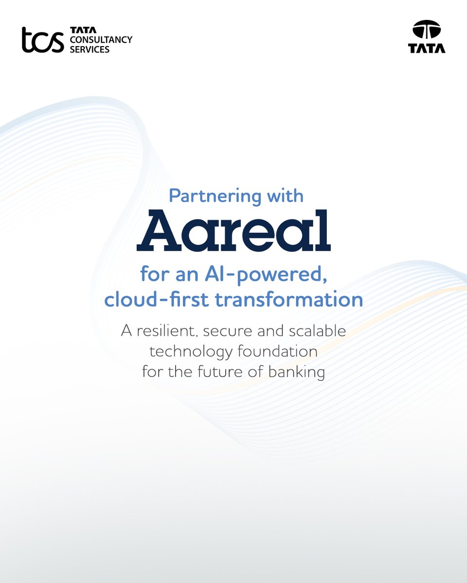 TCS's tweet photo. We have entered into a long-term strategic partnership with Aareal Bank to transform its technology landscape through an AI-powered, cloud-first operating model.
The partnership will bring together TCS’ AI-led delivery capabilities, intelligent automation and financial services expertise to modernise the bank’s technology environment and strengthen operational resilience, security and scalability.
By supporting infrastructure, cloud platforms, workplace services and cybersecurity, we will help simplify technology operations and create a more agile technology foundation to support evolving business needs.

@aareal | @TCS_Europe 

More details here: https://t.co/IifNA0IhZB