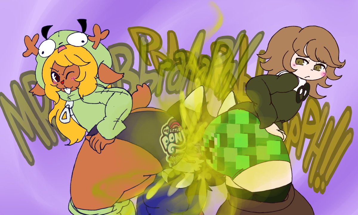 KirbyOBlue1's tweet photo. Commission for @DatHornyMexiCat featuin her oc gettin brapped on by Chihiro and Noelle! T'was a fun one to doooo! https://t.co/bj8MB3OF44