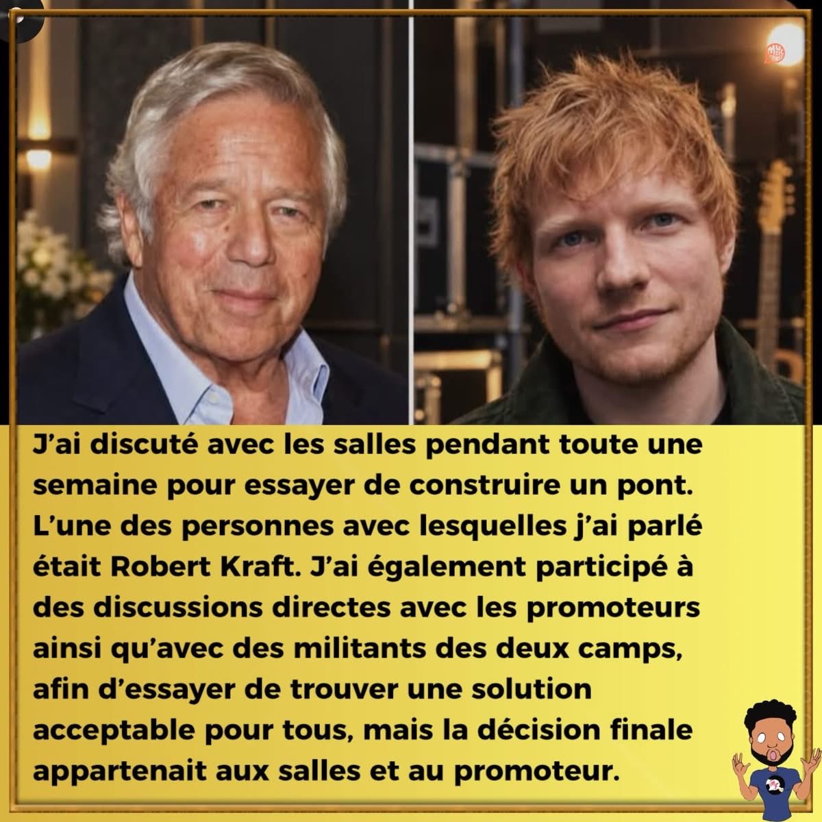 mollusque75's tweet photo. Total soutien à #Macklemore
Boycott @EdSheranUSA
Merci à tous les musiciens qui ont quitté le concert de #EdSheran en soutien à #Macklemore et #Palestine
Ce n’est pas au lobbyiste #juif #sioniste de décider qui fait quoi
Le public c’est nous https://t.co/hsi5SmRrqn