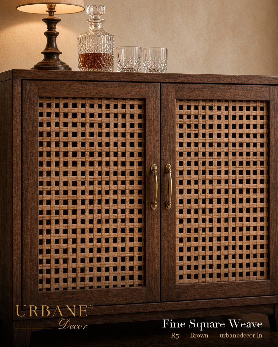 UrbaneDecor24's tweet photo. Fine Square Weave in Brown. A tight open grid that filters light instead of blocking it.

LuminArt cane webbing, 750x60cm roll (~50 sq ft). (Ref. R5)

Samples on request. Dispatch in 24h · Mumbai same-day.
https://t.co/JVBx9eSLw4 https://t.co/KuIT22f2Xf