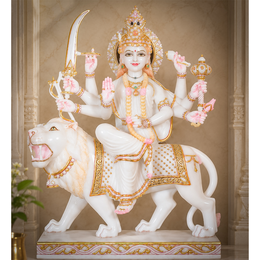 MOORTIART's tweet photo. Divine Grace, Handcrafted in Marble 
A timeless expression of Maa Durga’s strength, grace &amp; divine beauty, meticulously handcrafted in pristine marble. 🙏
Every detail is thoughtfully carved and finished to bring a sense of purity, devotion and elegance to sacred spaces. https://t.co/1Ch5W4xzTO