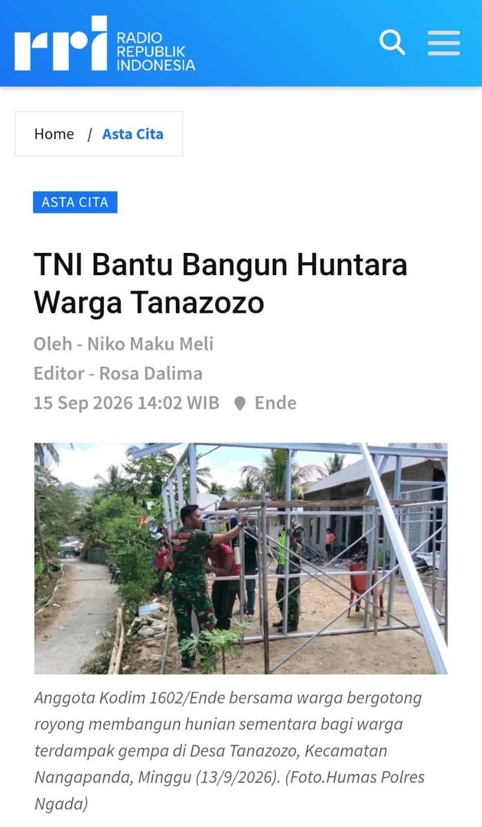 NandaNerissa's tweet photo. TNI juga bekerja sama dengan para petani, nelayan, dan segenap masyarakat guna pemerataan pembangunan sampe pelosok negeri.
Kepedulian Kesadaran Bersama https://t.co/nSA3I3fBEE