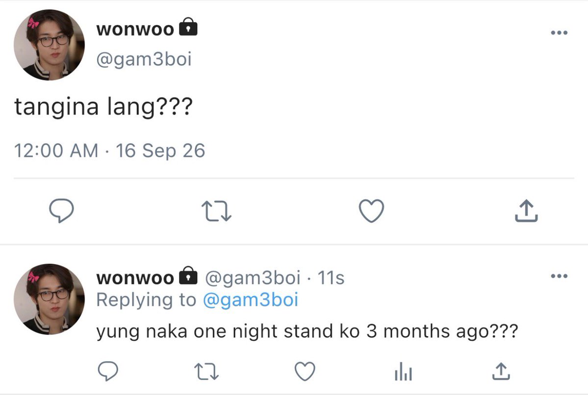 svtluvs17's tweet photo. I think we can do the math?

— a #minwon filo au

three months ago, nakipag one-night stand si ww sa isang lalaking nakilala niya sa bar.

three months later, dinala siya sa ER after almost passing out sa work. 

ang problema? well, turns out his ER doc was the one he slept with (mg).