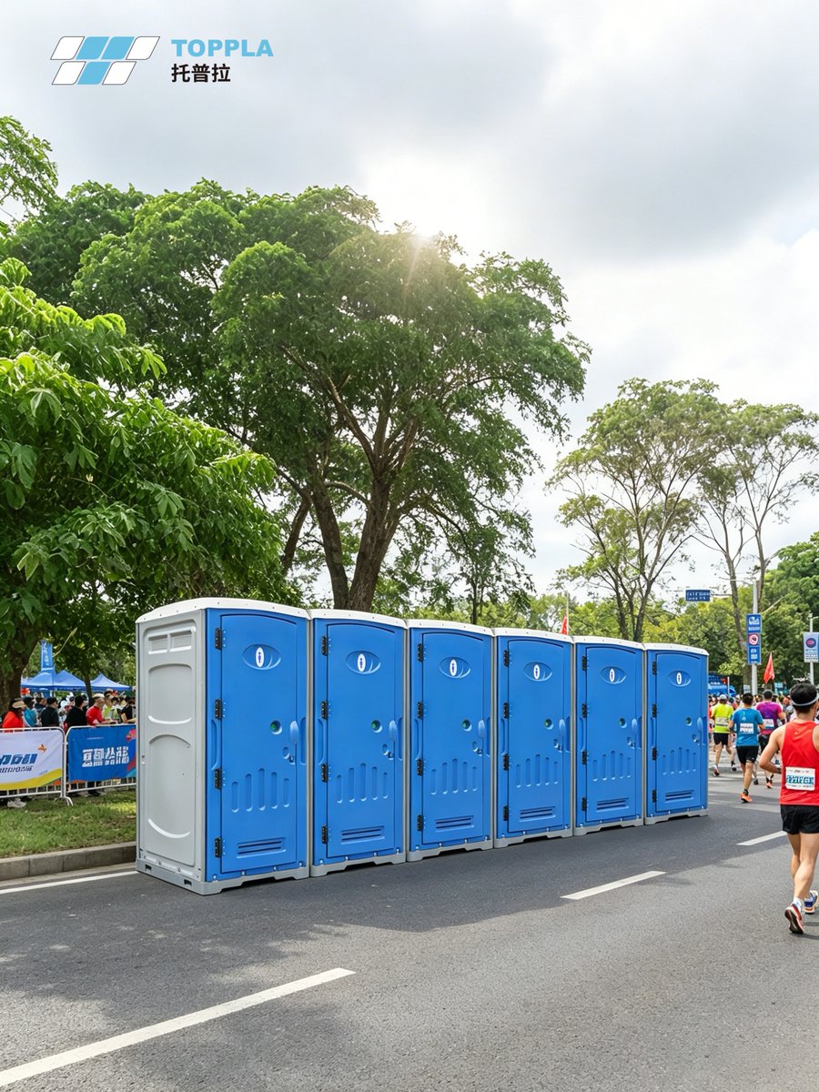 TopplaGroup's tweet photo. TOPPLA mobile restroom for marathon events. Reliable for heavy race-day crowds, quick deployment and easy relocation. Ideal for sports competitions. Inquire now.#Marathon #MobileRestroom #PortableToilet #TOPPLA https://t.co/lB3K0wY8ma