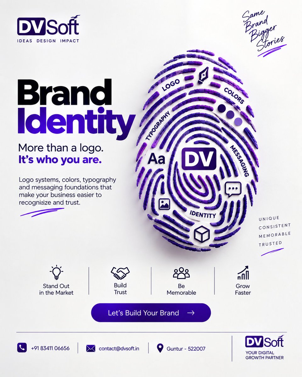 DVsoftin's tweet photo. 💡 A logo gets noticed.
💜 A strong identity gets remembered.
✨ Make your brand unmistakably yours.
#DVSoft #BrandIdentity #Branding https://t.co/JobByqGUqI