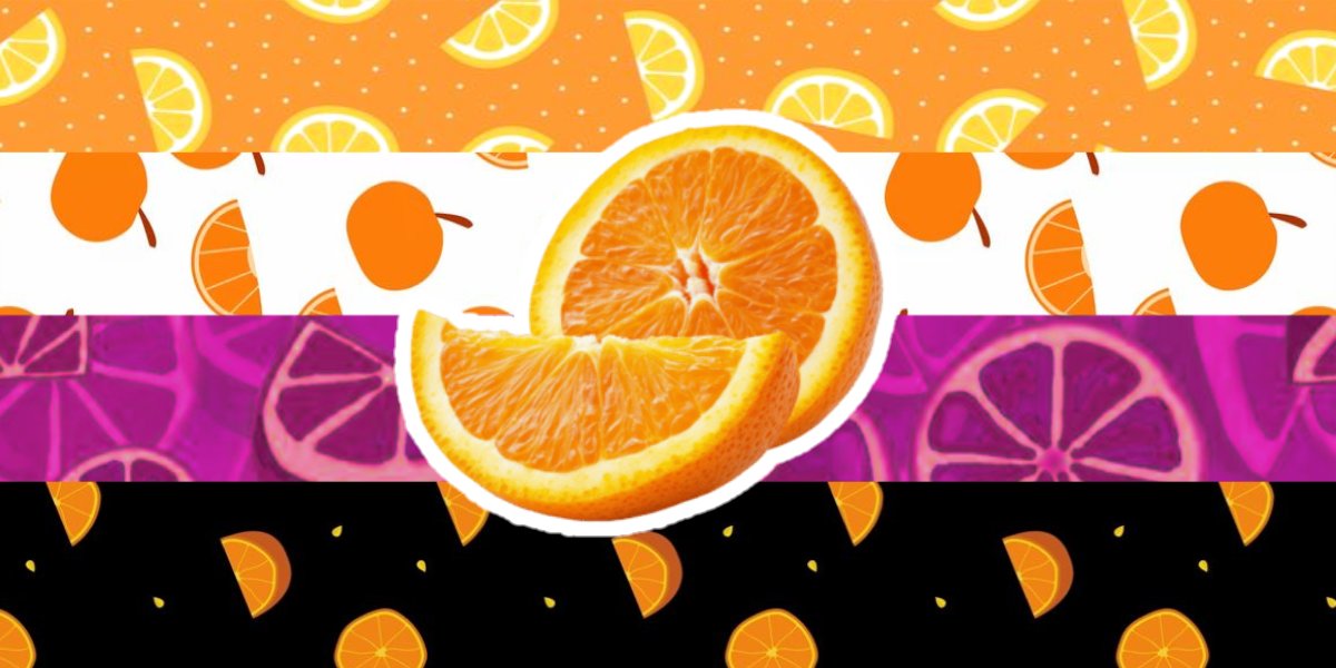 donmikova's tweet photo. flag for enbies who like oranges https://t.co/zVezMRkWKY