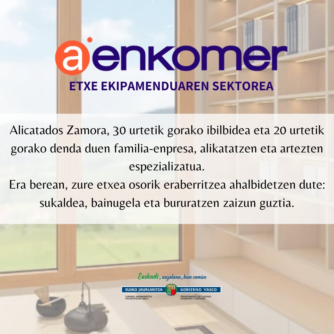 aenkomer's tweet photo. 𝗘𝗦𝗣𝗘𝗖𝗜𝗔𝗟 𝗘𝗤𝗨𝗜𝗣𝗔𝗠𝗜𝗘𝗡𝗧𝗢 𝗗𝗘𝗟 𝗛𝗢𝗚𝗔𝗥/𝗘𝗧𝗫𝗘𝗞𝗢 𝗘𝗞𝗜𝗣𝗔𝗠𝗘𝗡𝗗𝗨 𝗦𝗘𝗞𝗧𝗢𝗥𝗘𝗔: 𝐀𝐋𝐈𝐂𝐀𝐓𝐀𝐃𝐎𝐒 𝐙𝐀𝐌𝐎𝐑𝐀  

🔊Escucha a Luz/ Entzun Luzri:  https://t.co/J5MTkFrnTg    

Subvenciona/Laguntzailea: @DptoTurComCon https://t.co/XkMi7WLIoL