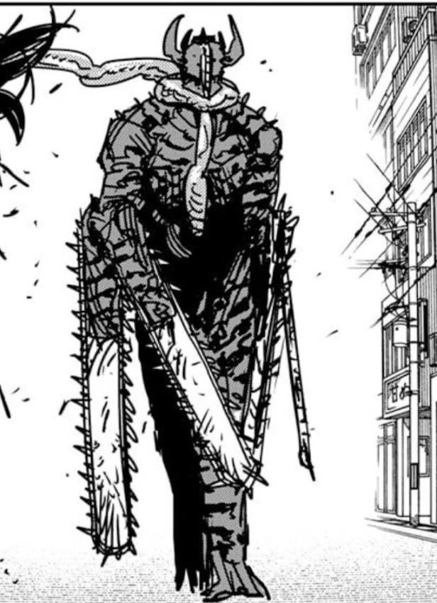 MissingConcept's tweet photo. * the drill splits Pochita, ripping his torso from his legs. But he uses this to his advantage. Using his chains to pull his torso towards nameless *

* he then bites Nameless’ shoulder tearing off a hug chunk of meat. Regrowing his legs, he implants his feet to the ground- https://t.co/RYSuqq2yFc