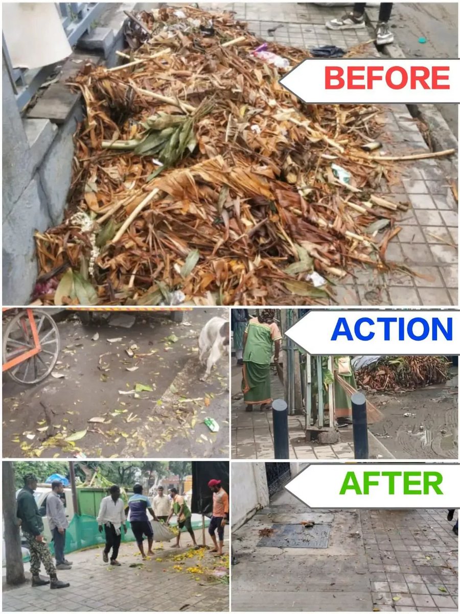 GBA_office's tweet photo. 🧹 Clean Bengaluru Drive | Black Spot & Festival Waste Clearance 🌿

Bengaluru East City Corporation

📍 Ward 26 – Ramamurthy Nagar: Black spot at NRI Layout cleared and beautified.

📍 Ward 53 – Basavanapura: Devasandra Main Road black spot cleared and beautified 

📍 Ward 84 – Hagadur: Gowri-Ganesha festival waste cleared from roadside areas.

🤝 Together, let’s keep Bengaluru clean, beautiful and healthy!

#BECC #BSWML #CleanBengaluru #BlackSpotClearing #FestivalWaste #BengaluruEast