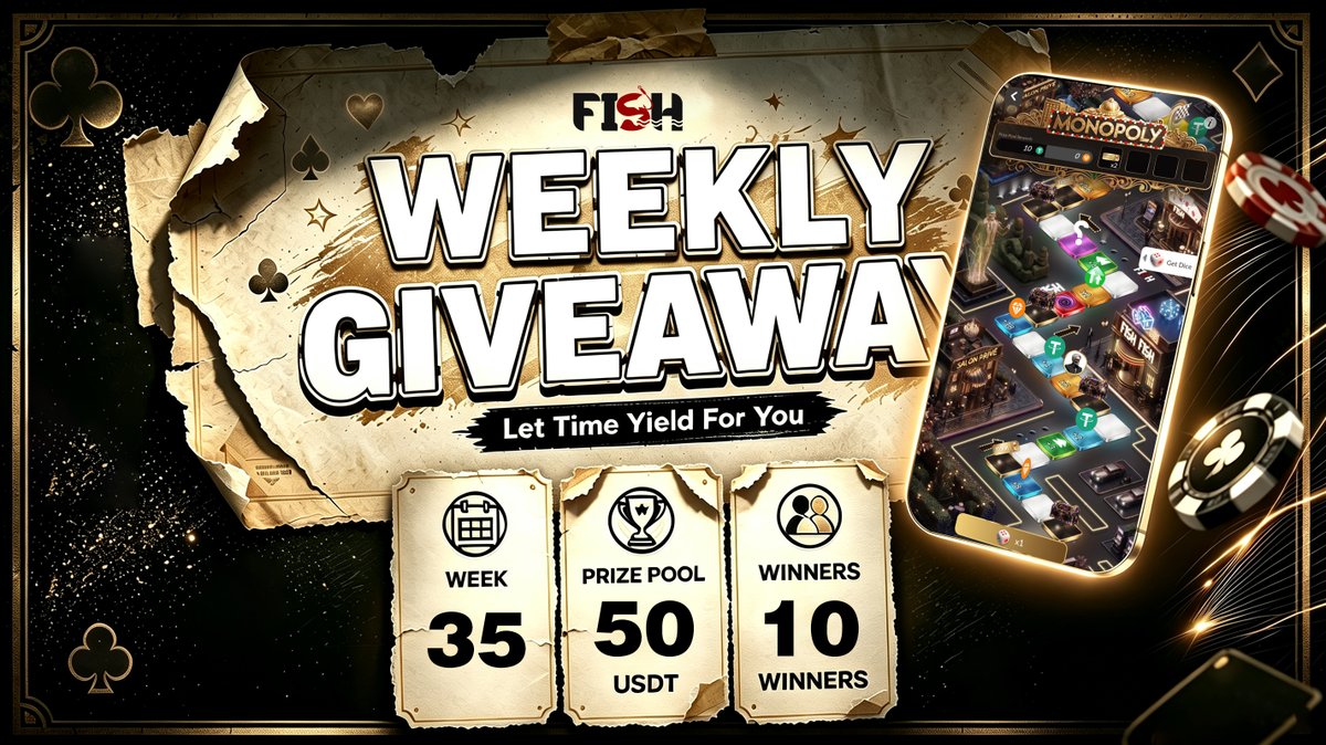 _fishyield's tweet photo. 🎉New week #Giveaway popping off

🎁Week 35 | 50 $USDT | 10 winners | 5 days

✅Follow us on X,
interact with the post(❤️+🔁),
leave a comment with your FISH UID and a screenshot of your participation in #FISHMonopoly.

🔗https://t.co/4z1emwBlKc https://t.co/xTn8u3Ar46