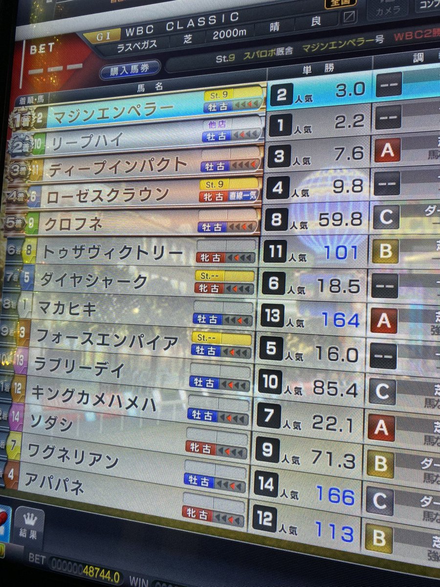 SuperRobotWarsF's tweet photo. 今日のスタホ🐴
発動馬がWBC勝利、次走のSWBCには並走が2頭いるのでフル活用。
勝てばスカイ予選もまあまあ期待できそうかな？

おでかけペットで昇華素材の神札ゲットからの消化で不屈の精神神札(金)GET！
4軸目がこれで作れます🏇 https://t.co/mK6P77MFmN