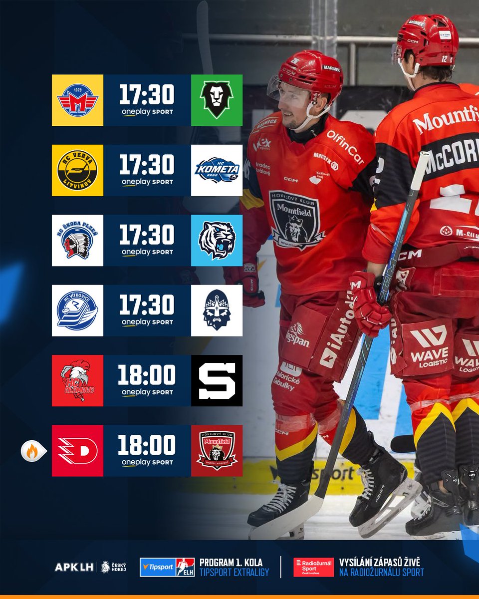 telhcz's tweet photo. První derby nového ročníku je za dveřmi! 👀
📸 Mountfield HK
#TELH | #programtelh https://t.co/24C5dEoXiP