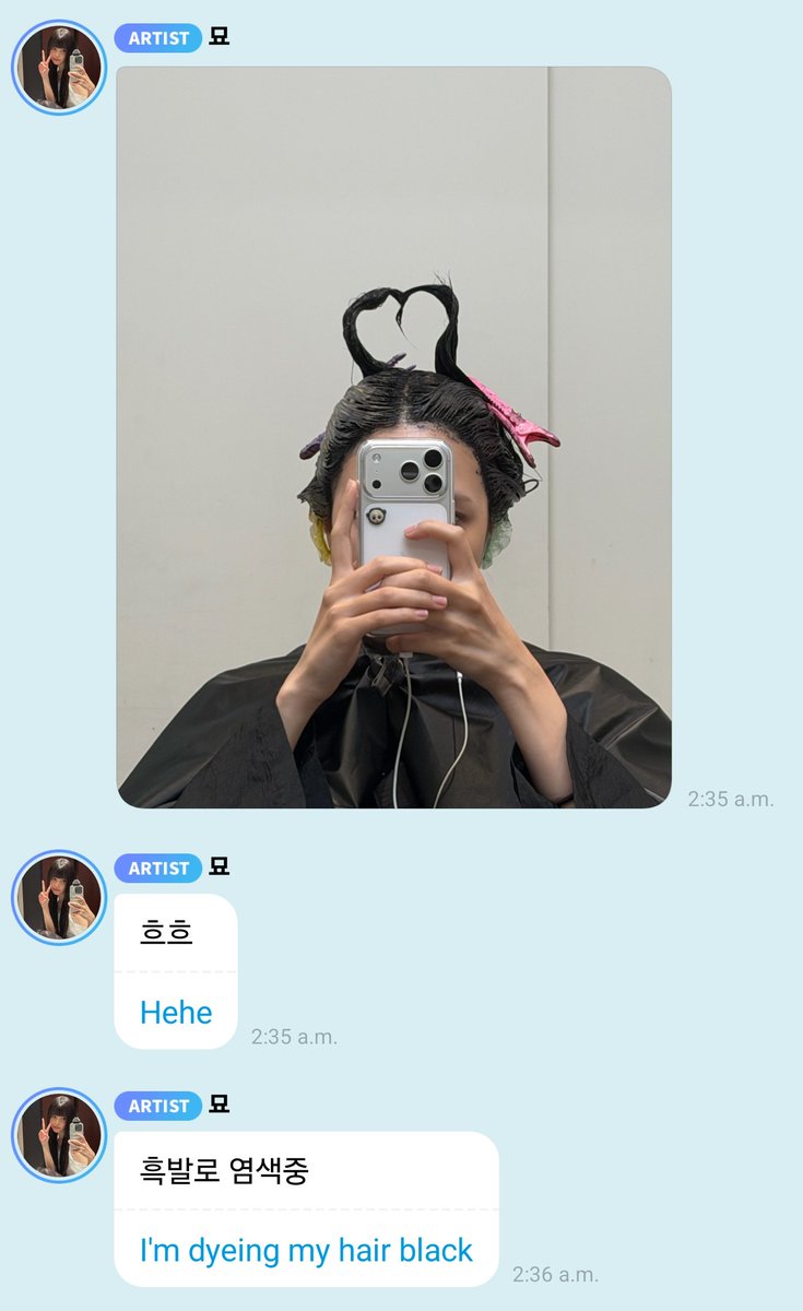 godmitzu's tweet photo. MINA IS DYEING HER HAIR BLACK, THE HEART PIGTAILS?? 😭😭 https://t.co/9ga2hZckx5