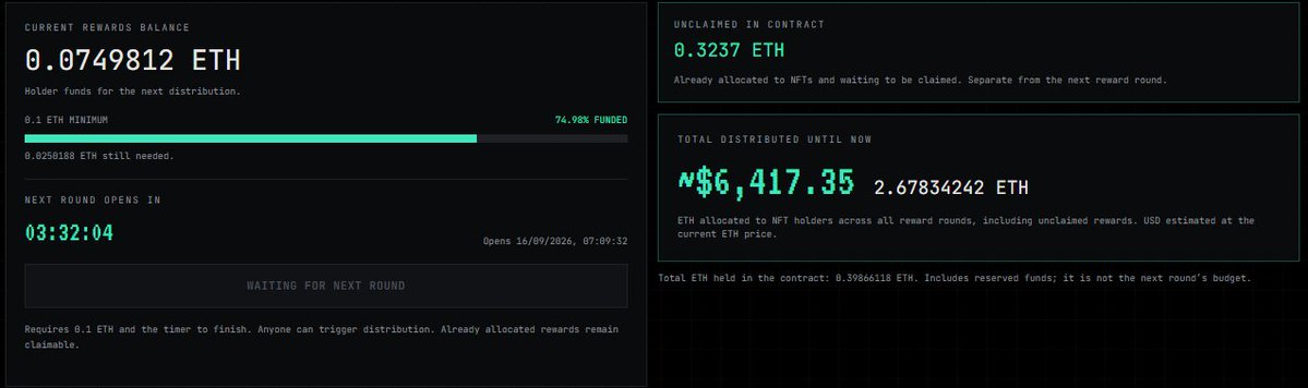 FrontrunnersRH's tweet photo. And the rewards keep coming!

$6.4K already earned by FRONTRUNNER holders! 🤖 https://t.co/4FrIHu0IDf