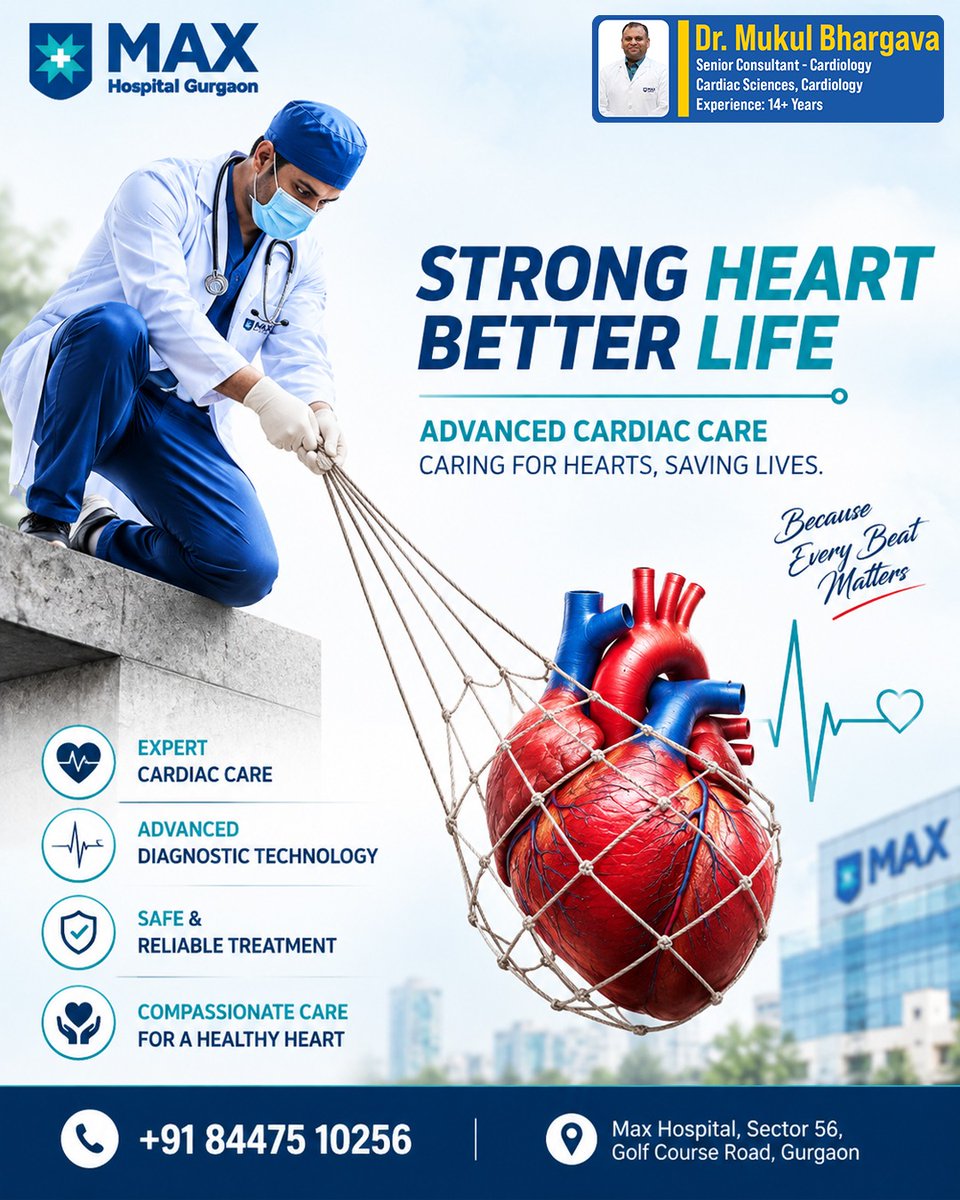 drmukulcardio's tweet photo. 🫀❤️ Strong Heart, Better Life!

Give your heart the expert care it deserves. Regular check-ups and timely care can help keep your heart healthy.

👨‍⚕️ Dr. Mukul Bhargava | Cardiology
📞 +91 84475 10256
#HeartHealth #Cardiology #HeartCare #HealthyHeart #DrMukulBhargava https://t.co/qVF3gW2N2R