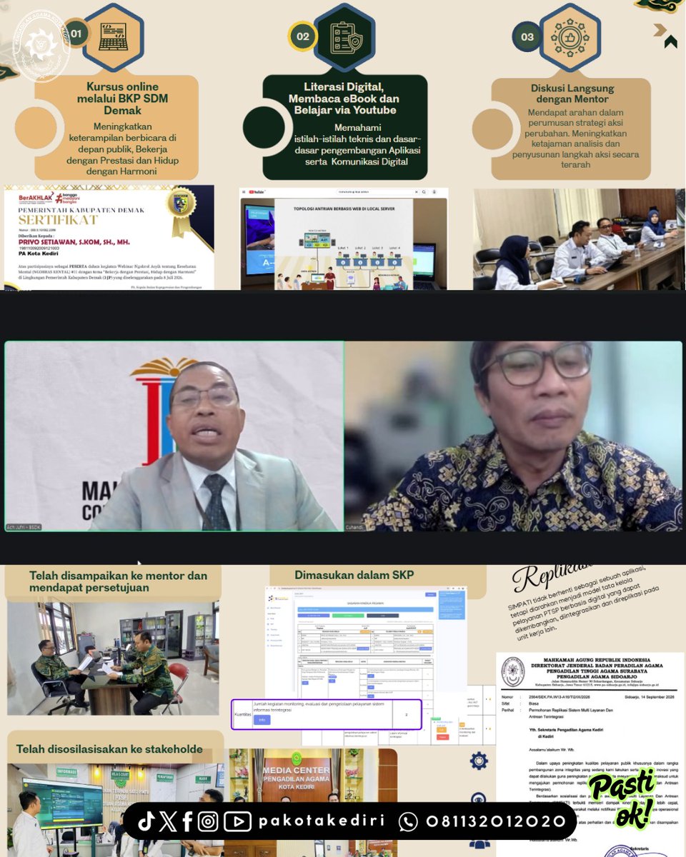 pakotakediri's tweet photo. caption : 
Sekretaris PA Kota Kediri Presentasikan Aksi Perubahan dalam Diklat PKA Angkatan I Tahun 2026

#PAKotaKediri #DiklatPKA #PKA2026 #SIMPATI #InovasiPelayanan #TransformasiDigital #PTSP #PelayananPublik #PengadilanAgamaKotaKediri https://t.co/E4sXZ3oXkF