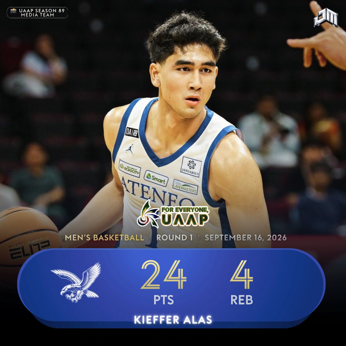 johnmarkdg_'s tweet photo. HE'S A KIEFFER 🦅

Kieffer Alas comes up big in his first UAAP seniors' game for Ateneo after dispatching UE.

#UAAPSeason89 @spinph https://t.co/mmv8hkZssR