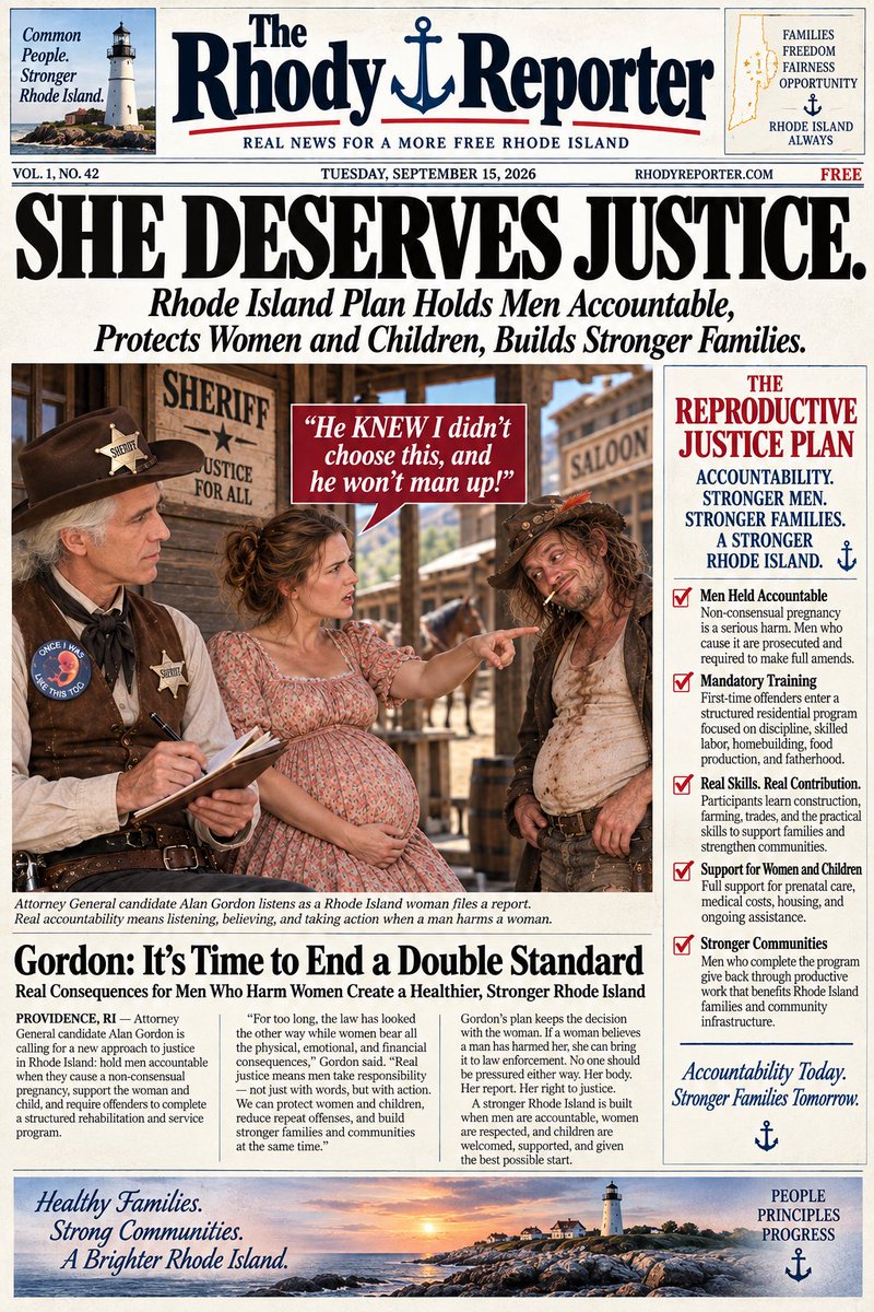AlanGordonRI's tweet photo. New Rhody Reporter, explaining Alan Gordon for Attorney General IN RI’s REPRODUCTIVE JUSTICE proposal.
He’s getting lots of good press about this radical improvement  of @AhernForAG plan. https://t.co/cgeLfBC3qR