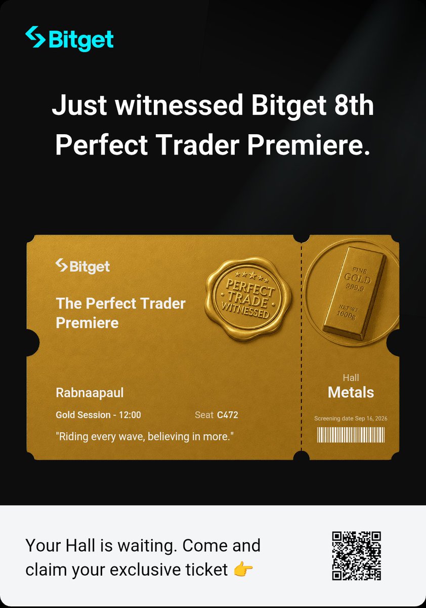 Rabnaapaul's tweet photo. Happy 8th anniversary

 8 years of trades, lessons, growth, and unforgettable moments. Proud to be part of the Bitget journey. Here’s to many more

Watch the video and grab yours Ticket 
#BitgetTurns8 #PerfectTraderPremiere https://t.co/YKYR0AVJp9