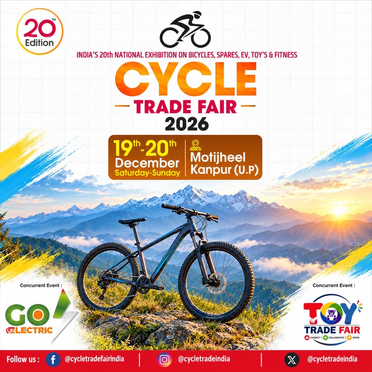 cycletradeindia's tweet photo. #CycleTradeFair2026 #CycleTradeFair #20thEdition #CyclingIndustry #BicycleBusiness #CycleTrade #Bicycles #BikeExpo #EVExpo #ElectricVehicles #FitnessEquipment #ToyTradeFair #GoElectric #KanpurEvents #UttarPradesh #BusinessExpo #CycleIndustry #BicycleSpareParts #CyclingBusiness https://t.co/Bae2JJdwEm