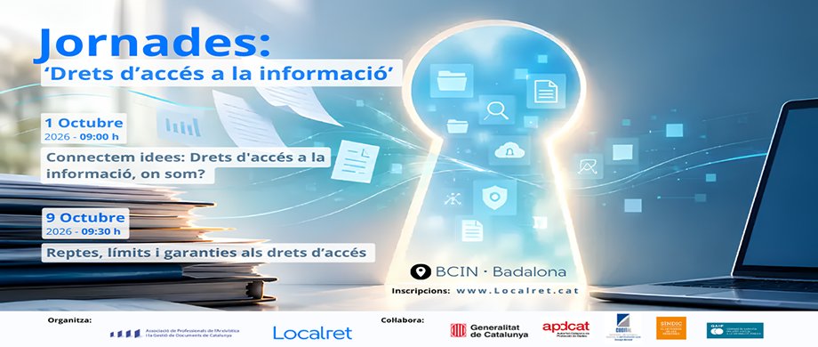 AAC_GD's tweet photo. El consorci @localret i l'@AAC_GD organitza les jornades 'Drets d'accés a la informació' els dies 1 i 9 d'octubre al BCIN de Badalona. Podeu trobar  més informació i inscripcions a: https://t.co/VYQWeorDgY https://t.co/MULY0yEv8S