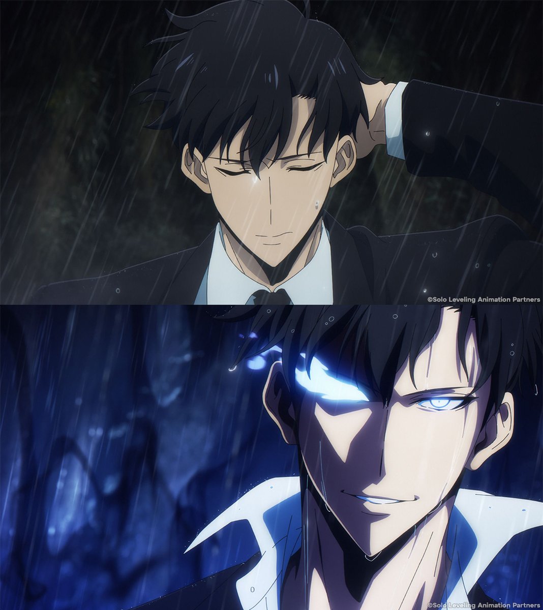Crunchyroll's tweet photo. POV: the Weakest Hunter of All is about to make you his prey. (via Solo Leveling) https://t.co/JHZt3YkFGM