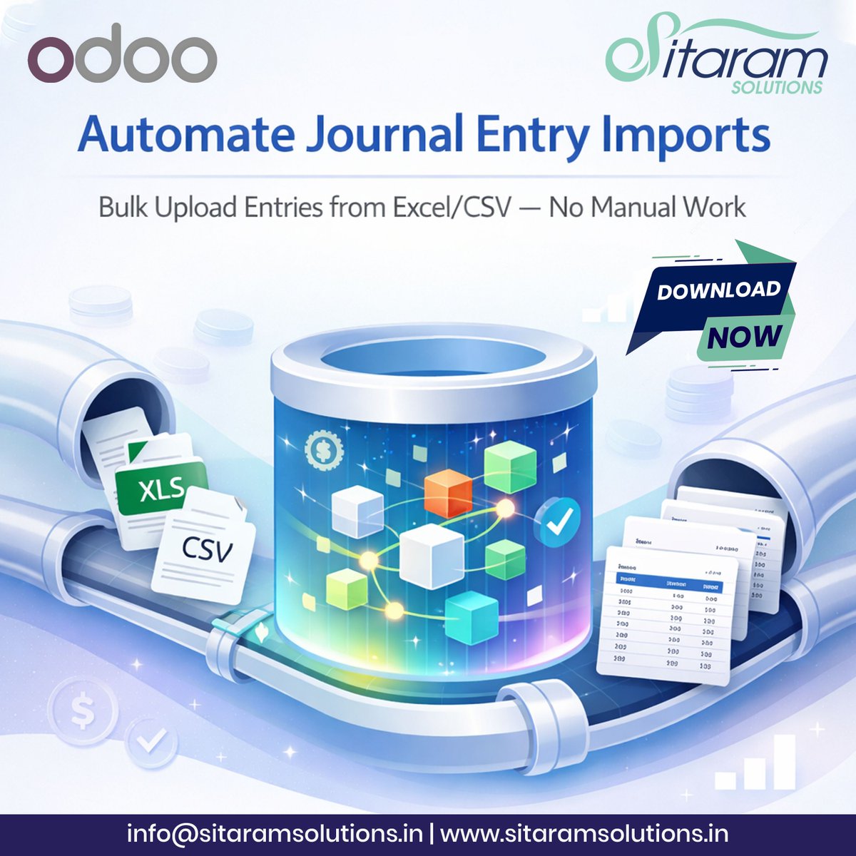 SitaramSolution's tweet photo. Import journal entries in bulk from Excel/CSV into Odoo, with warnings when journals or accounts are missing.
https://t.co/JKFEkO7bJe
#SitaramSolutions #Odoo #ERP #OdooPartner #OdooServices #Accounting #JournalEntries #OdooAccounting #Accounting #FinanceAutomation https://t.co/JSlnU5zLOP