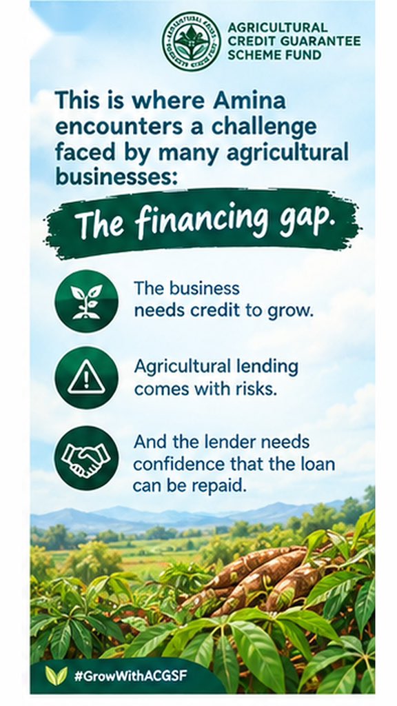 ACGSFNG's tweet photo. Amina has a business. 
She has potential. 
She needs the right financing to grow.
So, where does ACGSF come in? 

#GrowWithACGSF https://t.co/ckfS7TC6Pn