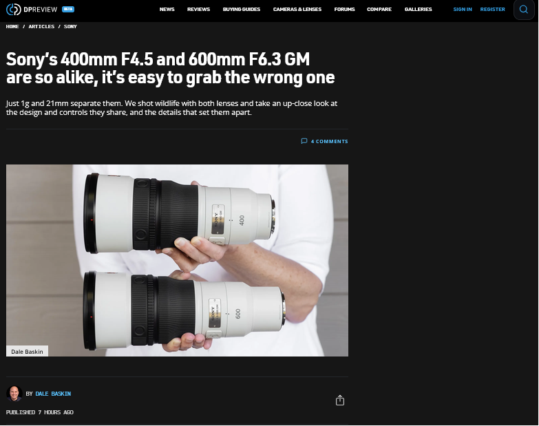 FukuiAsobiWeb's tweet photo. DPReviewが「FE 400mm F4.5 GM OSS」「FE 600mm F6.3 GM OSS」の第一印象とサンプルギャラリーを公開。それぞれα7 V装着で53枚、57枚の作例を掲載しています。

https://t.co/QeEOgGp2DB https://t.co/tjiEVUPeNG
