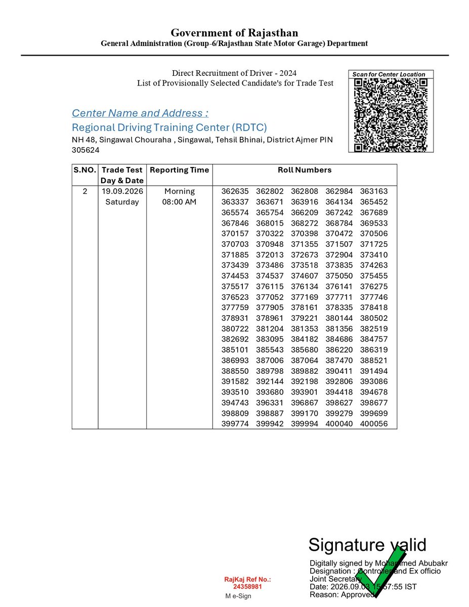 Rssbjaipur's tweet photo. Driver 2024 : Schedule for the Vocational Trade Test Phase - V
#rssbjaipur
#driverpost #tradetest https://t.co/MW2PEhZHsx