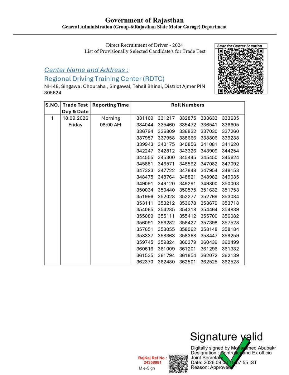 Rssbjaipur's tweet photo. Driver 2024 : Schedule for the Vocational Trade Test Phase - V
#rssbjaipur
#driverpost #tradetest https://t.co/MW2PEhZHsx