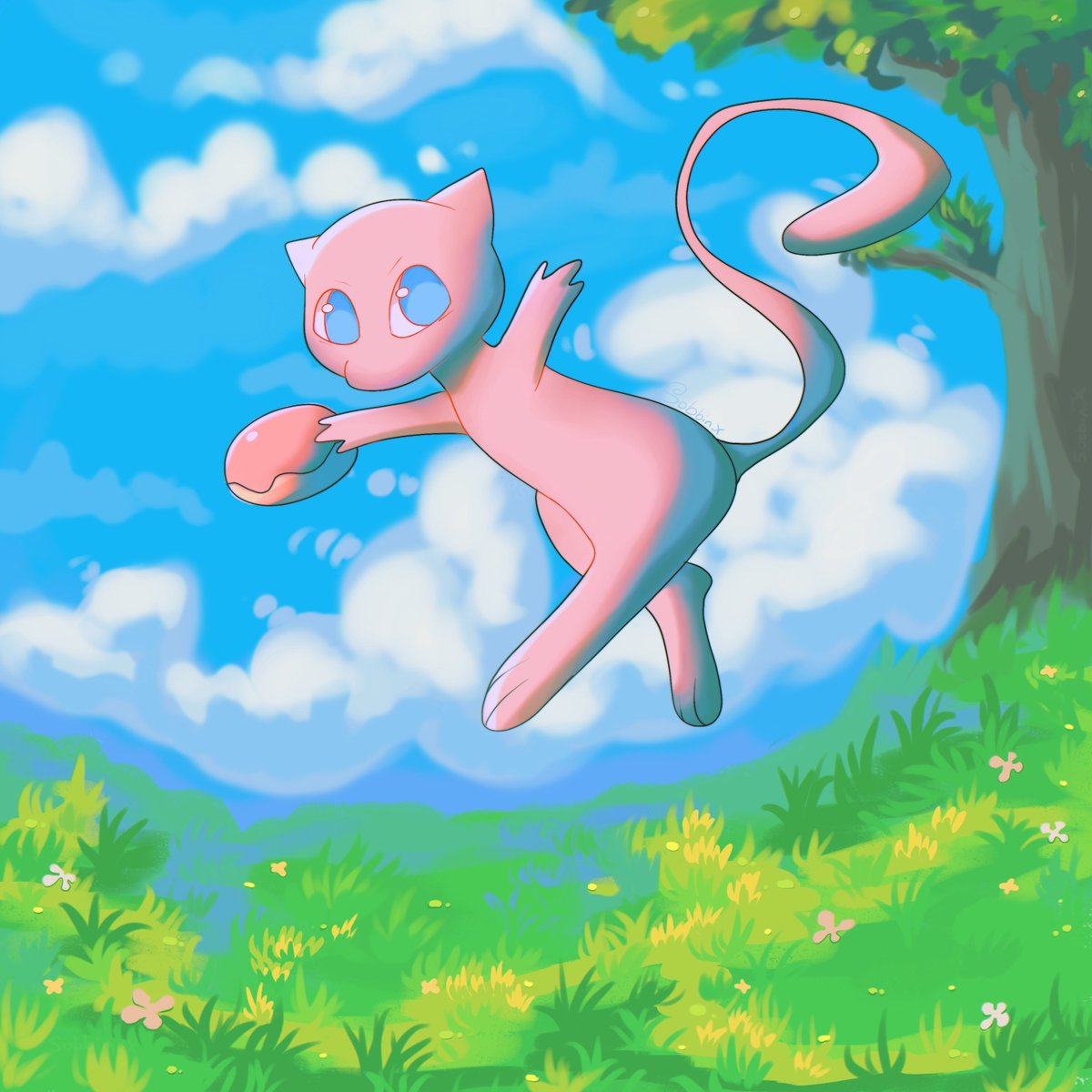 sobbin_x's tweet photo. hi havent been here for a minute here's my fav pokemon mew https://t.co/Vzerve8NBh