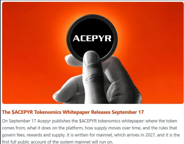 Ashbornseai's tweet photo. Acepyr Tokenomic 

Will Publish On 17 September https://t.co/AByedK7PIe
