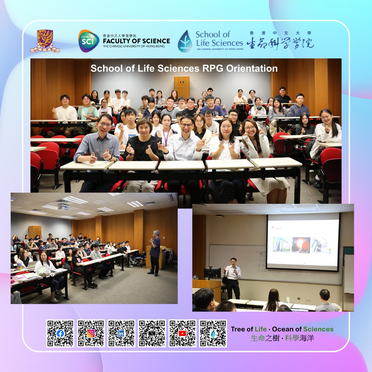 CUHKSLS's tweet photo. π Welcoming a New Cohort of Postgraduate Students!Β
#SchoolofLifeSciences, #CUHK, was delighted to successfully host orientation sessions for RPG Programme and the 3 Taught PG Programmes: BBS, BEST and NFST. We warmly welcome all new students!π #CUHKSciences #WelcomeToSLS https://t.co/MSu0tpjbIa