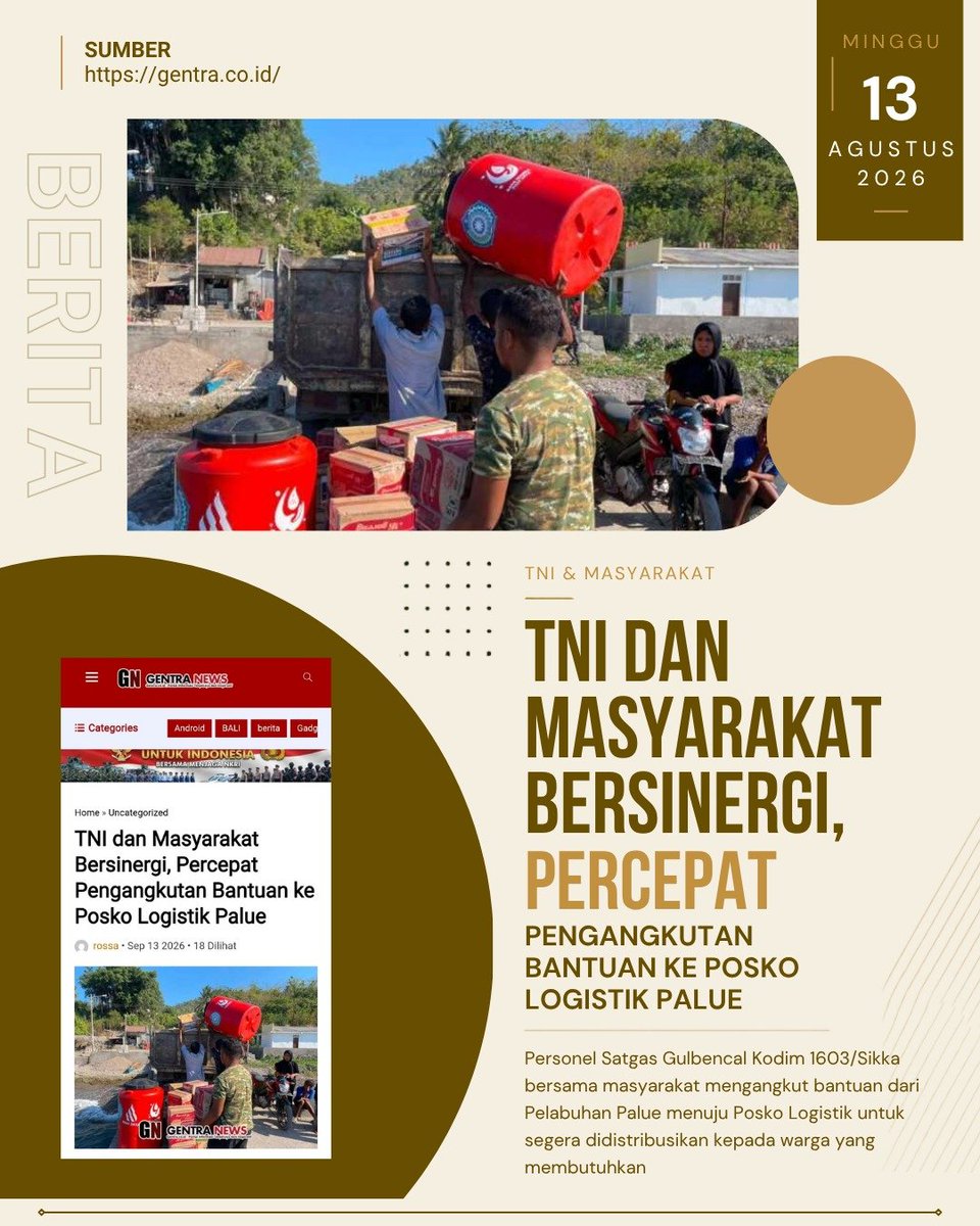 S4epuloh4's tweet photo. TNI juga berkolaborasi dengan petani, para nelayan, dan segenap masyarakat guna pemerataan pembangunan hingga pelosok negeri.
Kepedulian Kesadaran Bersama https://t.co/ClbKS9RxRk