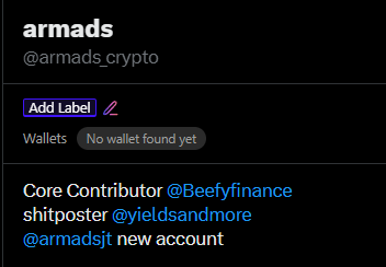 WhiteSquareSol's tweet photo. @armadsjt do u work at @beefyfinance?

0x26e9fcf0cd573012084627c4e1e1947c5d028939 https://t.co/6fhK4BPncp