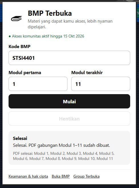 mentalissss's tweet photo. UTers, aku lagi bikin ekstensi Chrome buat bantu download BMP dari https://t.co/rMoC7gNjnW jadi searchable PDF, biar lebih enak buat belajar/offline. Masih terus dikembangin. Kalau mau lihat demo &amp; coba: https://t.co/kMDVelb4h7 https://t.co/CbaVOMyVzN