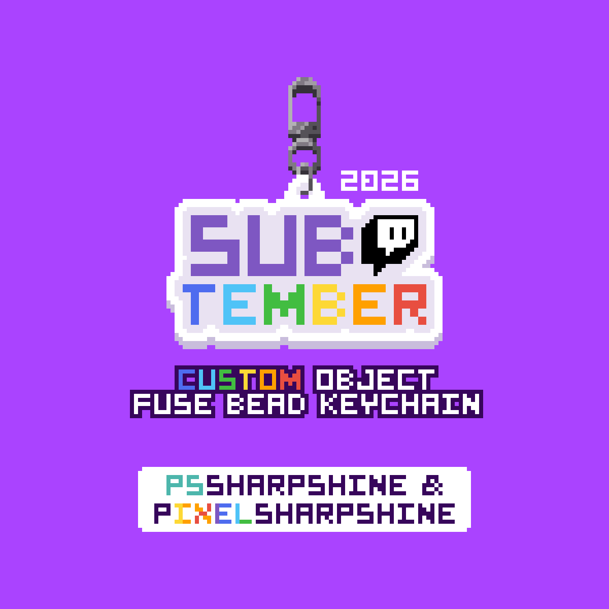 pixelsharpshine's tweet photo. Subtember2026
PSSharpShine x Pixel SharpShine
Custom Object Fuse Bead Keychain
📍 https://t.co/PfbPuOzYsP
📺 on Twitch: PSSharpShine @pssharpshine
⏰ Until 30th September 2026, 11.59 PM (GMT+7)
#PSSharpShine #PixelSharpShine
#Twitch #Subtember
#PixelArt https://t.co/aJTjnyZW4z