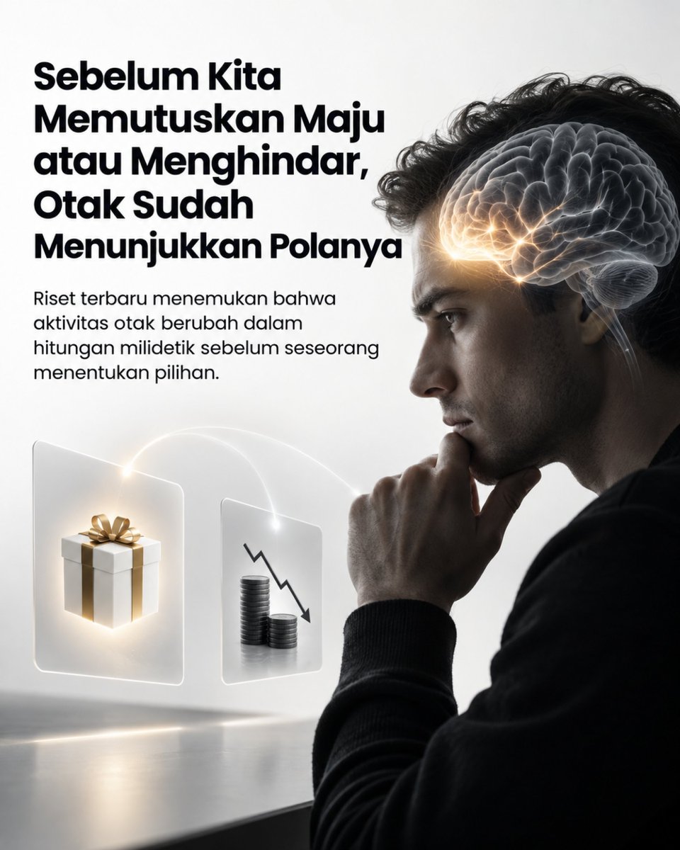 berritolam's tweet photo. Otak ternyata dapat menunjukkan pola aktivitas sebelum kita mengambil keputusan. Riset terbaru menemukan dinamika cepat di orbitofrontal cortex saat seseorang mempertimbangkan peluang dan risiko, meski temuan ini masih perlu dikaji pada lebih banyak peserta. https://t.co/SkDnFyox0N