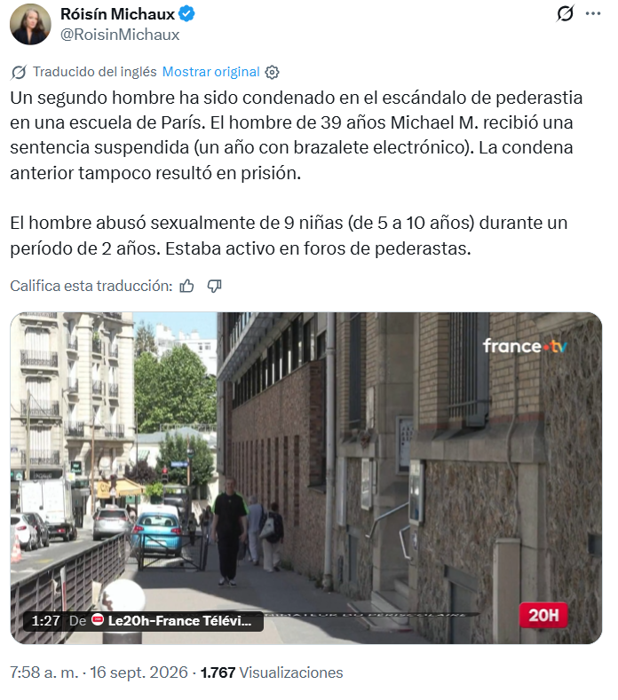 generoenaccion's tweet photo. Otro pederasta libre. ¿Qué hacemos? ¿Le quitamos el voto a todos los hombres o cómo iba esto? https://t.co/pKyqbQb9q3