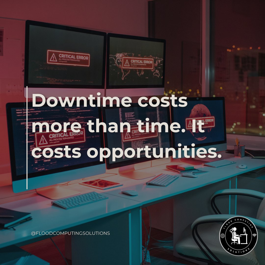 FloodComputing's tweet photo. Downtime doesn’t just cost time. It can mean missed calls, delayed work, frustrated customers, and lost opportunities. Reliable IT helps keep Orange County small businesses moving. #OrangeCounty #OCBusiness #SmallBusiness #ITSupport https://t.co/VzbBFqIIkP