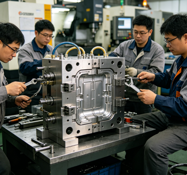 HanCharite's tweet photo. 一副好模具，是设计出来的，更是装配出来的。资深模具工程师团队从产品结构评审、模具 3D 设计、CNC 加工到装配调试、试模修模，全程跟进，不放过每一个细节；冷却水路优化设计，确保量产周期稳定。支持来图来样定制，复杂结构件、大型模具均可承接；小批量试模到大批量量产灵活切换，交期有保障。 https://t.co/8q86KJ8hSB