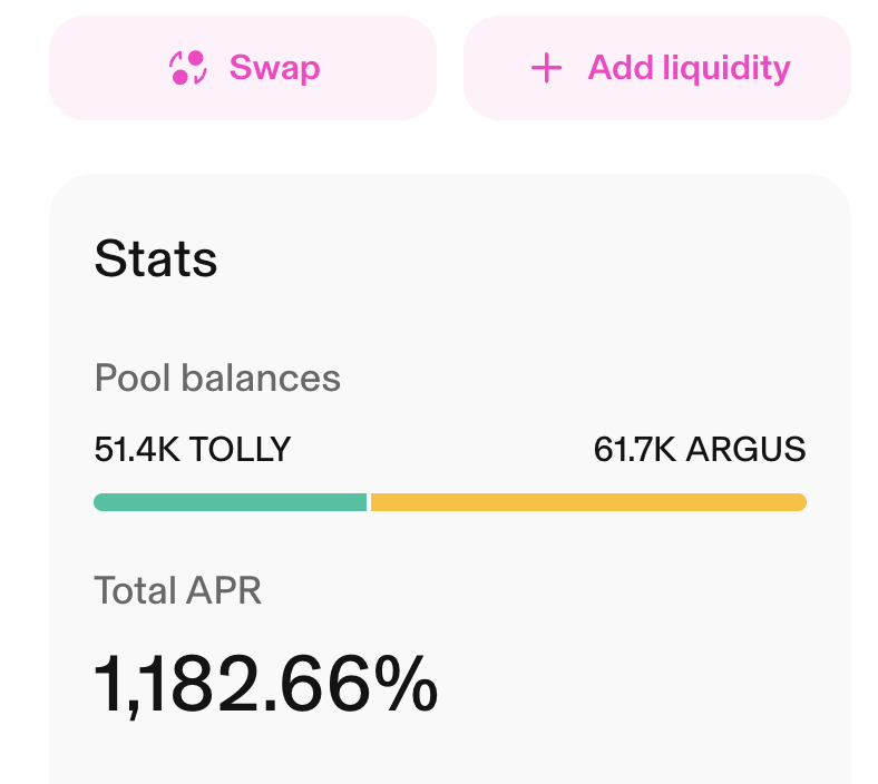 arkhamquantdev's tweet photo. 🧵 为什么我认为 $TOLLY / $ARGUS LP 是目前 Arc 链上赔率最高、确定性最强的交易？

1/ 早期公链的财富密码往往遵循一个定律：基建先行，发射台造富。新链启动期，所有想要跑出来的项目都必须依赖 Launchpad 分发。只要 Arc 链生态起飞，发射台就是最先捕获链上 TVL 和热度现金流的超级管道。
2/ 目前 Arc 链的 Launchpad 赛道呈现双雄并立的格局： • $TOLLY：社区共识强，打法极具穿透力 • $ARGUS：机制成熟，资源背景雄厚 在极早期，这两者注定会走出一个真正的“百倍级”生态门面项目。

3/ 多数散户在纠结“买哪一个”，而成熟 Degen 已经在做垄断赛道的 LP。把 $TOLLY / $ARGUS 组对提供流动性意味着： ✅ 避免单边踏空的焦虑，100% 押注在 Arc 链的核心发行层资产上 ✅ 捕获两大龙头博弈期天量的双向换手率 🚨 最关键的是：目前该池子的实时 APR 已经飙升至 1,182.66%！ 这种早期的超额头矿红利，懂的都懂。
4/ 想要上车享受早期头矿红利的朋友，池子已经部署完毕。一边拿 1000%+ 的 APR 赚手续费，一边等龙头决出胜负：
👇 Uniswap LP 直达入口： https://t.co/B7TAXRNjxZ