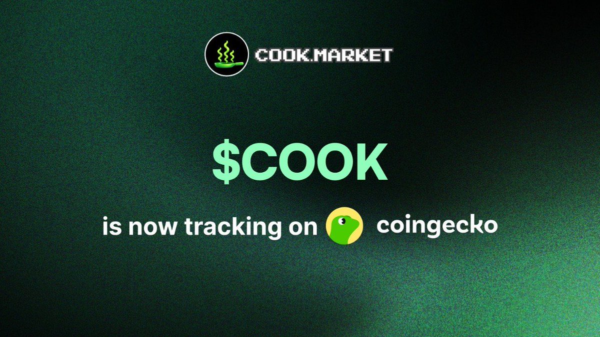 cookdotmarket's tweet photo. $COOK is now live on @coingecko 

Track our real-time stats 👇

https://t.co/6ZtikrPwT6 https://t.co/iJLhNmIrh6