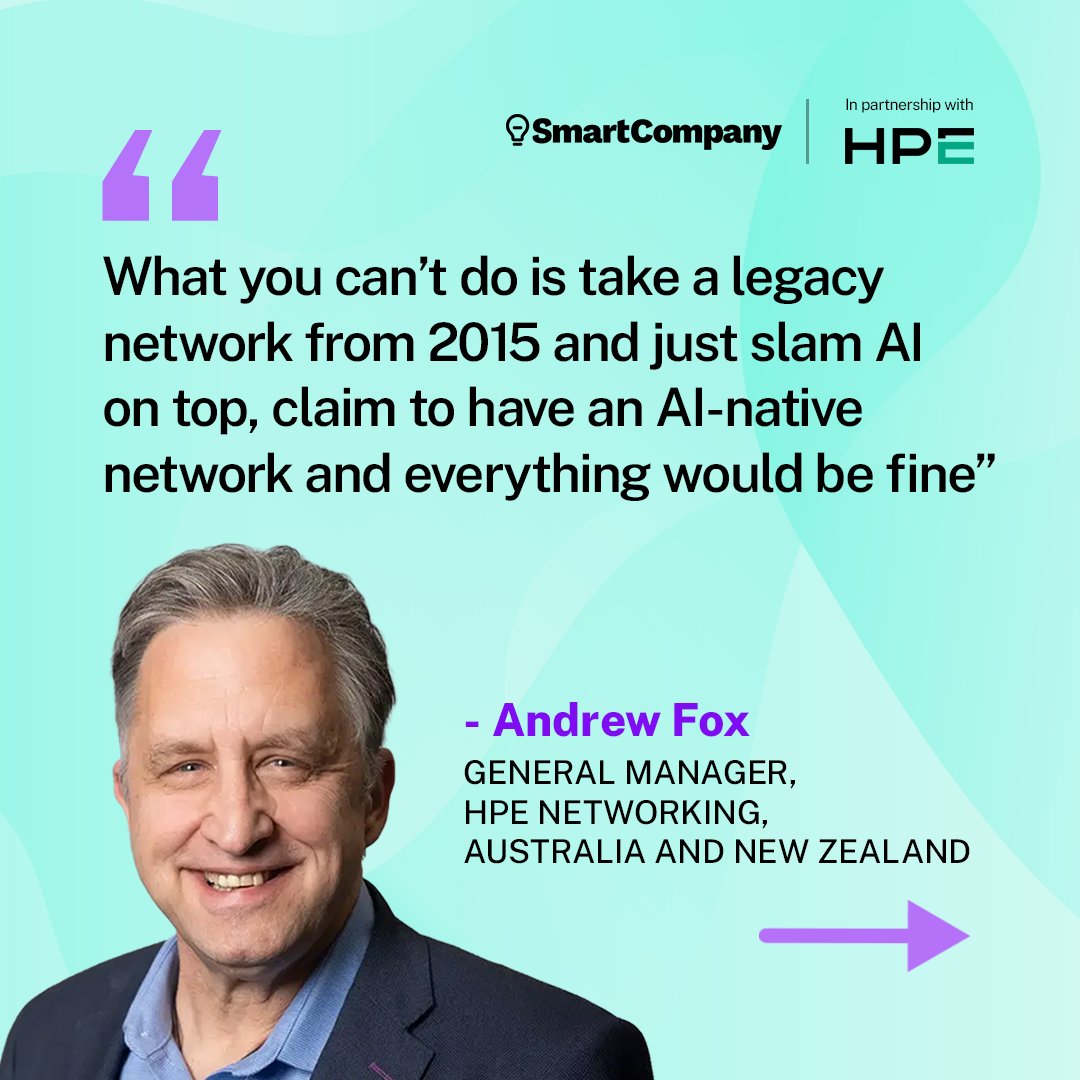 SmartCompany's tweet photo. Is the age of the self-driving network upon us?

Find out what this massive change could mean for your business.

👉 https://t.co/NQ5xu6UIeL

In partnership with @HPE https://t.co/lKKgku9upa